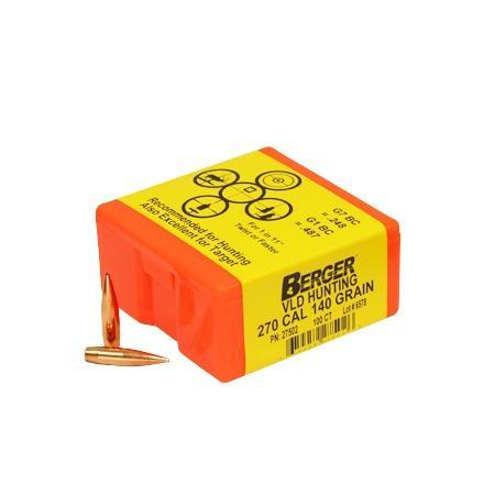 Berger Match Grade Hunting Bullets .270 cal .277" 140 gr VLD HUNTER 100/box - Precision Shot Firearms