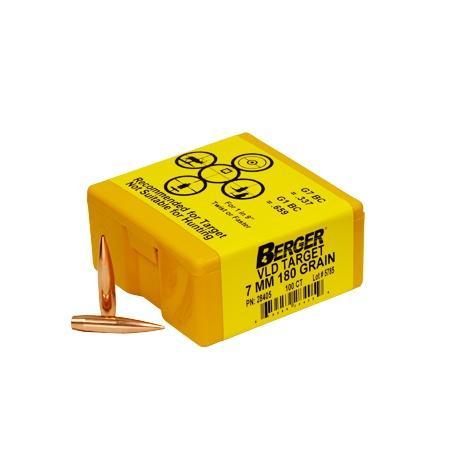 Berger Match Grade Target Bullets 7mm .284" 180 gr VLD TARGET 100/box - Precision Shot Firearms
