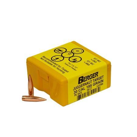 Berger Match Grade Target Bullets .30 cal .308" 185 gr JUGGERNAUT TARGET 100/box - Precision Shot Firearms