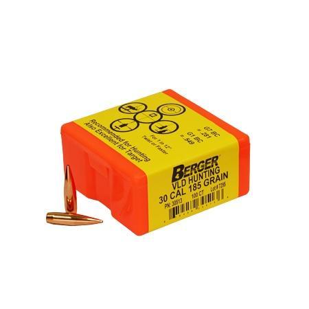 Berger Match Grade Hunting Bullets .30 cal .308" 185 gr VLD HUNTER 100/box - Precision Shot Firearms