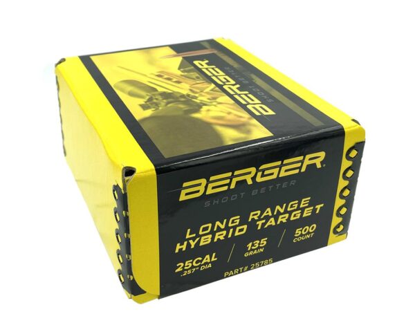 Berger 25 cal 135gr LR Hybrid Target 500rd box - Precision Shot Firearms