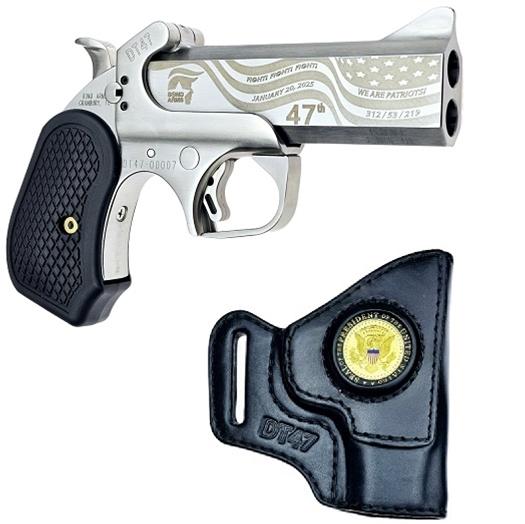 Bond Arms DT47 Limited Edition "Trump" Handgun .45 Colt/410ga 2rd Capacity 4.25" Engraved Barrel Satin Finish w/Holster - Precision Shot Firearms