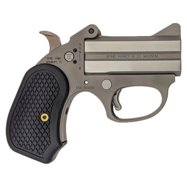 Bond Arms Honey B Handgun .22 Mag 2rd Capacity 3" Barrel Stainless Steel with Black Grips - Precision Shot Firearms