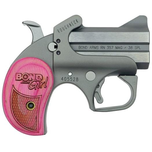 Bond Arms "Bond Arms Girl" Roughneck Handgun .357 Mag/.38 Spl 2rd Capacity 2.5'' Barrel Pink Bond Arms Girl Wood Grips - Precision Shot Firearms