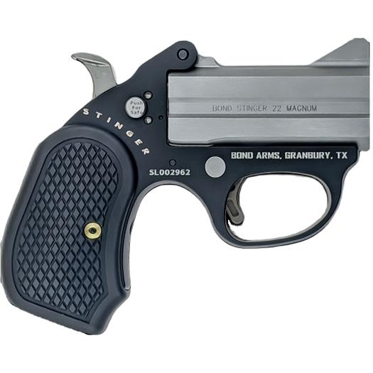 Bond Arms Stinger "Fireball" Handgun 22 Mag 2rd Capacity 3" Barrel Matte Stainless Steel with Black Grips - Precision Shot Firearms