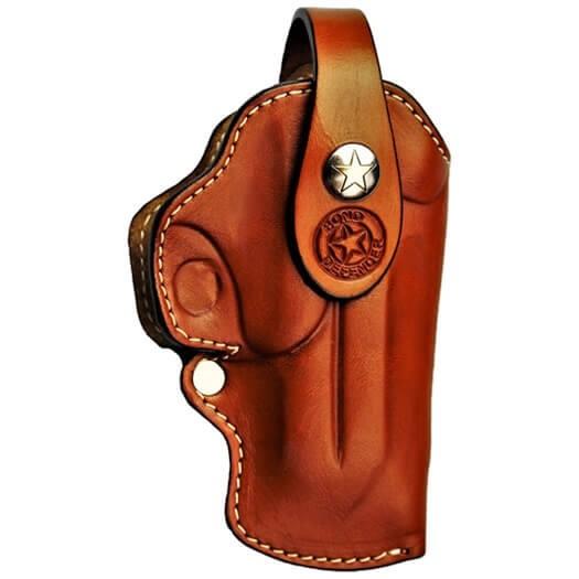 Bond Arms Premium Leather Holster RH 3.5" Tan with White Stitching - Precision Shot Firearms