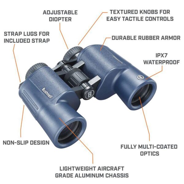 Bushnell H2O Binoculars 10x42 Blue - Precision Shot Firearms