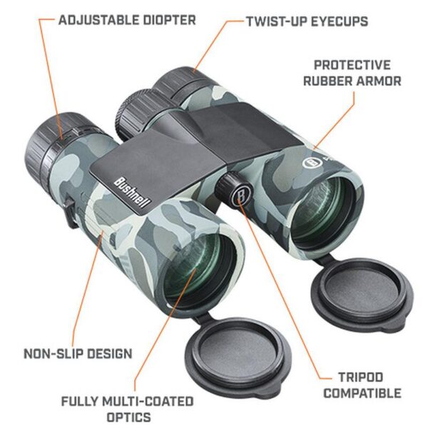 Bushnell 10x42mm Prime Blackout Camo Binocular Roof FMC WP/FP Box - Precision Shot Firearms