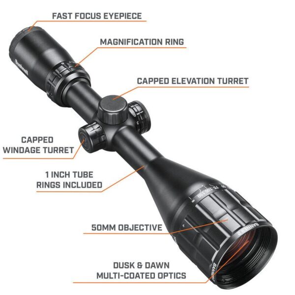 Bushnell Banner 2 Rifle Scope 6-18x50 1" SFP DOA Quick Ballistic Illum. Black with Rings - Precision Shot Firearms