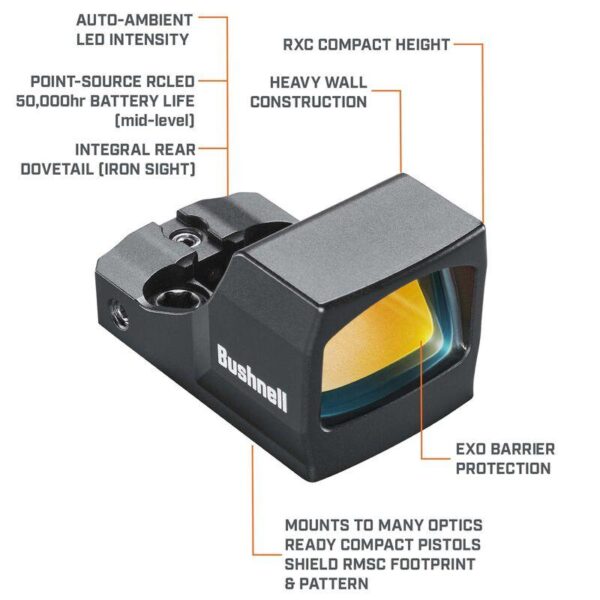 Bushnell RXC-200 Compact Reflex Sight 1x21mm Black - Precision Shot Firearms