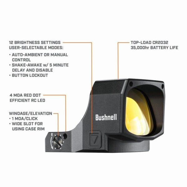 Bushnell RXM-300 Open Reflex Sight 1x28 4 MOA Red Shake Awake/Auto Off - Precision Shot Firearms