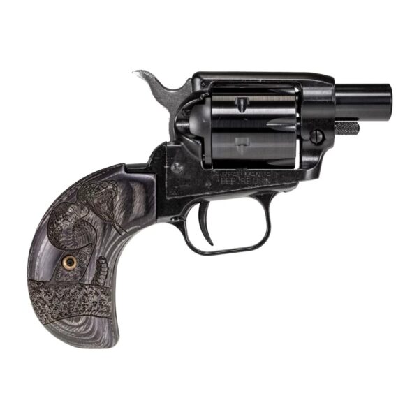 Heritage Barkeep Boot Custom Wood Burnt Snake Handgun 22 LR 6rd Magazine 1.68" Barrel Black - Precision Shot Firearms