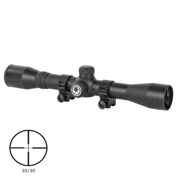 Barska Riflescope 4x32 Plinker-22 Black Matte 30/30 3/8in Dovetail Rings - Precision Shot Firearms