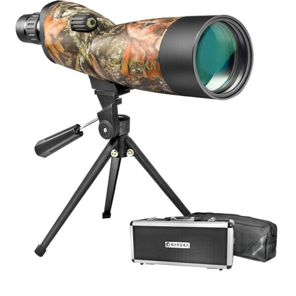 Barska Blackhawk WP Spotting Scope Tripod Soft & Hard Case - 20-60x60mm Mossy Oak Breakup Camo - Precision Shot Firearms