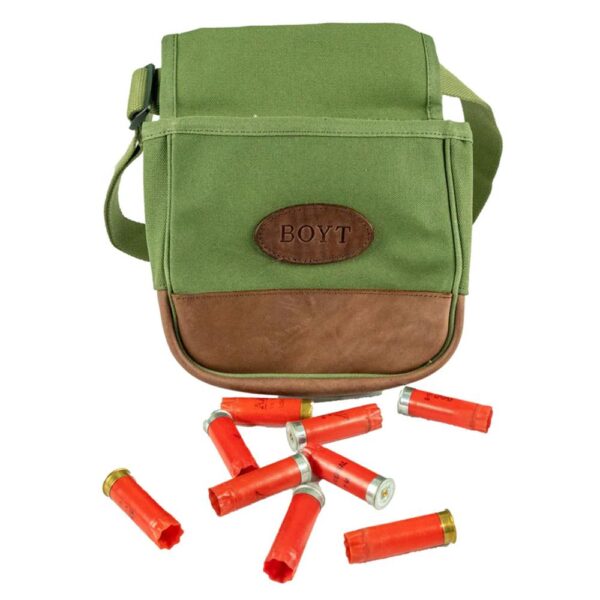 Boyt Signature Series Canvas and Leather Shell Pouch OD Green - Precision Shot Firearms