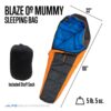 Alps Mountaineering Blaze 0° Regular Sleeping Bag 32x80 Charcoal/Orange - Precision Shot Firearms