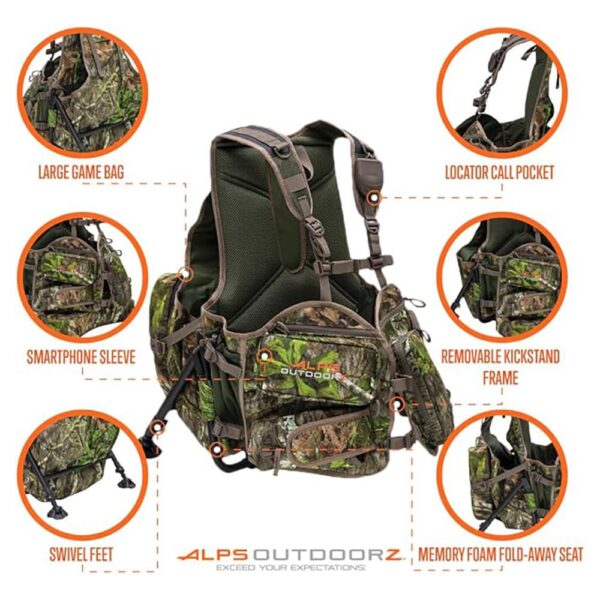 Alps Outdoorz Grand Slam Turkey Hunting Vest Standard Mossy Oak Greenleaf - Precision Shot Firearms