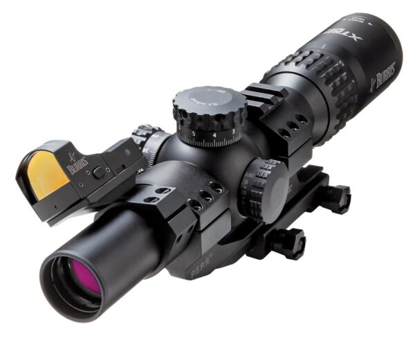 BLEMISHED Burris XTR II Rifle Scope Combo - 1-5x24mm Illum. XTR II Ballistic 5.56 G3 Reticle Low Mil Knobs Matte - Precision Shot Firearms