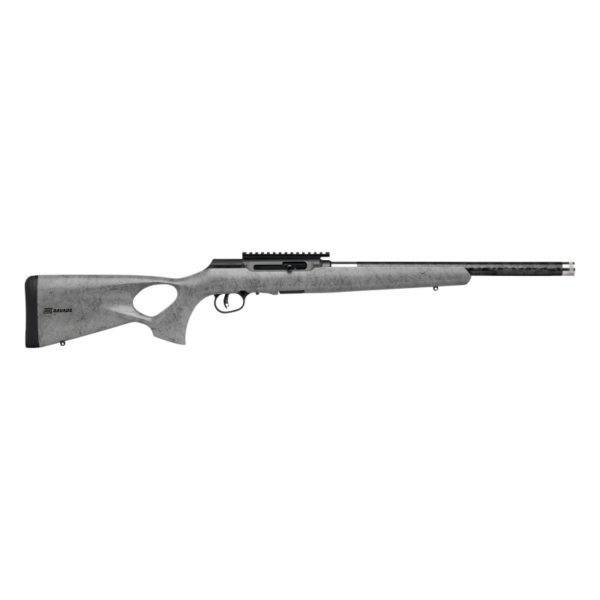 Savage Arms A22 Timberlite Thumbhole Rifle .22 LR 10rd Magazine 18" 1/2x28 Threaded Barrel Grey with Black Spiderweb - Precision Shot Firearms