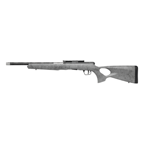 Savage Arms A22 Timberlite Thumbhole Rifle .22 LR 10rd Magazine 18" 1/2x28 Threaded Barrel Grey with Black Spiderweb - Precision Shot Firearms