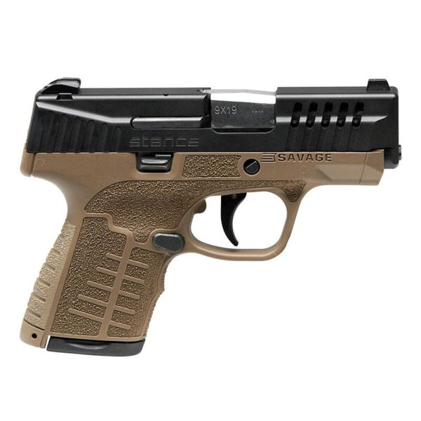 Savage Arms Stance FDE Night Sights Handgun 9mm Luger 7 & 8rd Magazine 3.2" Barrel FDE - Precision Shot Firearms
