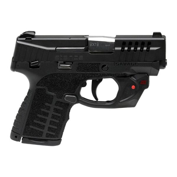 Savage Arms Stance Black Manual Safety Laser Handgun 9mm Luger 7 & 8rd Magazines 3.2" Barrel Black - Precision Shot Firearms