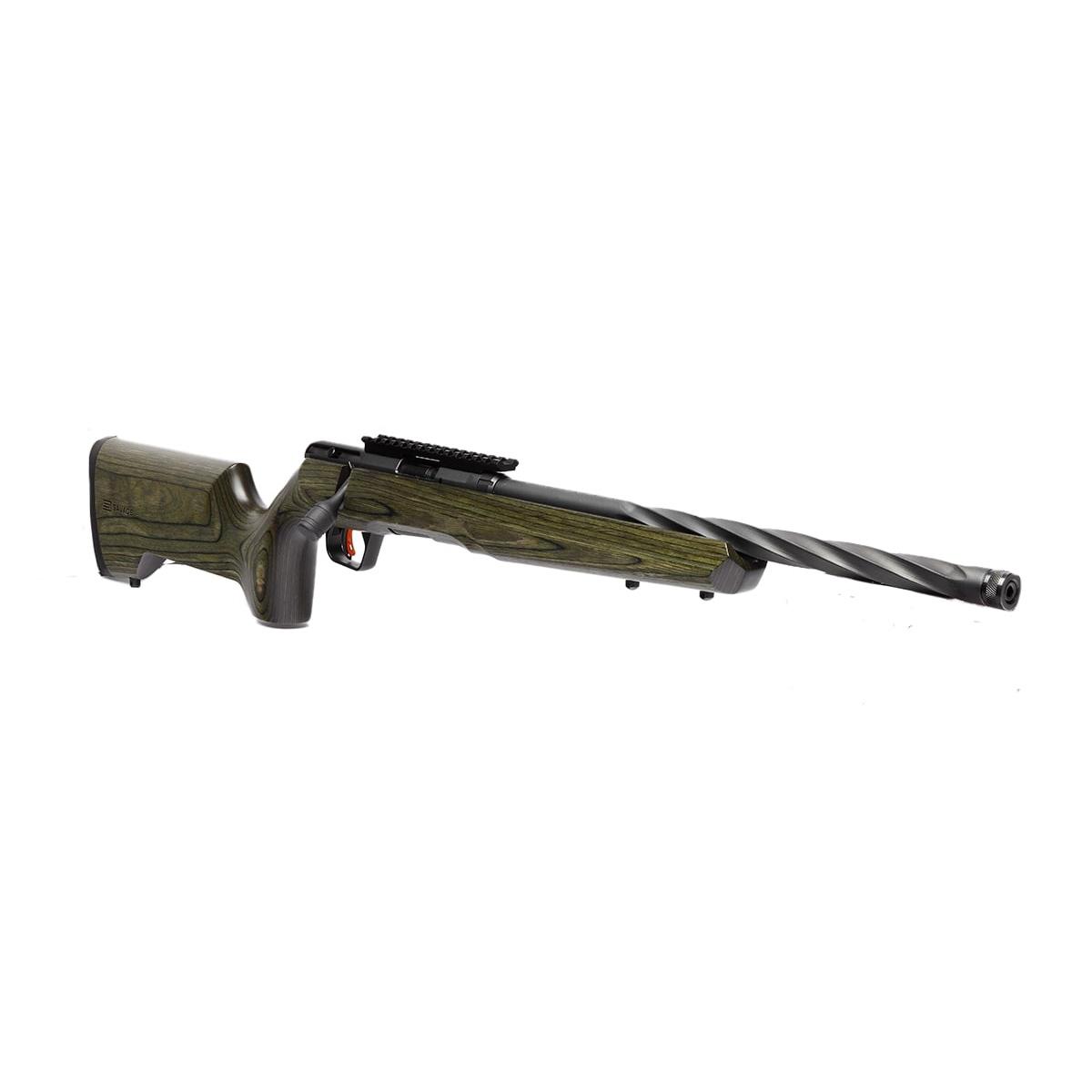 Savage Arms B22 Timber Tactical Rifle .17 HMR 9rd Magazine 18" Threaded Spiral Barrel Green Laminate Stock - Precision Shot Firearms