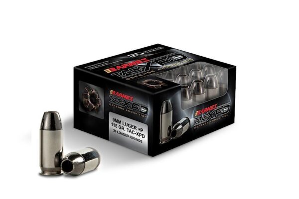 Barnes TAC-XPD Defense Handgun Ammunition 9mm Luger(+P) 115 gr XPD 1125 fps 20/box - Precision Shot Firearms