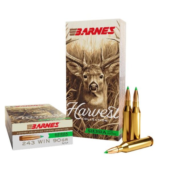 Barnes Harvest Sierra Tipped GameKing Ammunition .243 Win 90gr PT 3200 fps 20/ct - Precision Shot Firearms