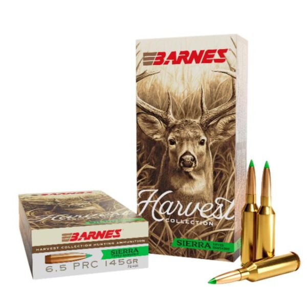 Barnes Harvest Sierra Tipped GameKing Ammunition 6.5 PRC 145gr PT 2910 fps 20/ct - Precision Shot Firearms