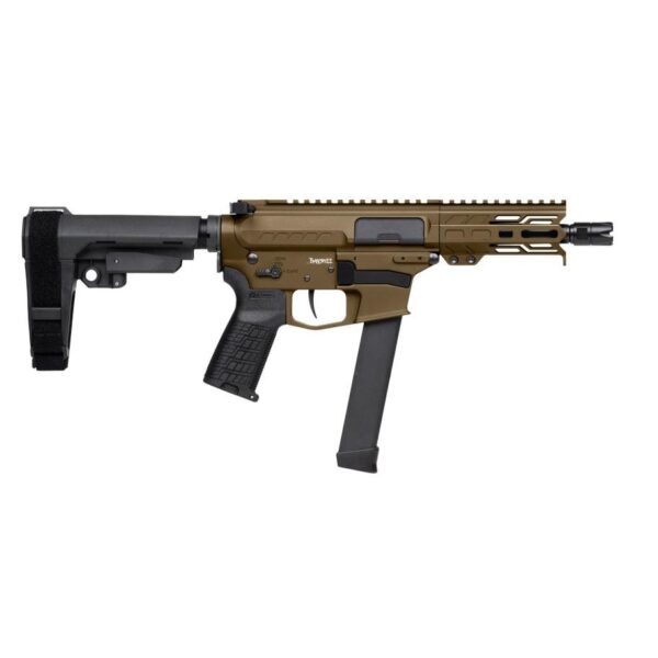 CMMG Banshee MKGs Fixed Ejector Handgun 9mm Luger 33rd Magazine 5'' Barrel RipBrace Midnight Bronze - Precision Shot Firearms