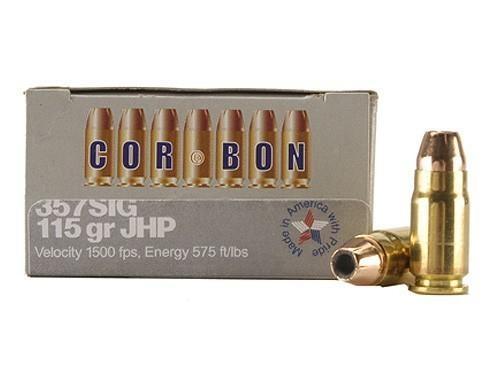 Corbon Self-Defense JHP Handgun Ammunition .357 SIG 115 gr JHP 1500 fps 20/box - Precision Shot Firearms