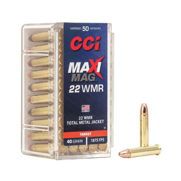 CCI Maxi-Mag Rimfire Ammunition .22 WMR 40 gr TMJ 1875 fps 2000/ct Case (40-50/ct Boxes) - Precision Shot Firearms