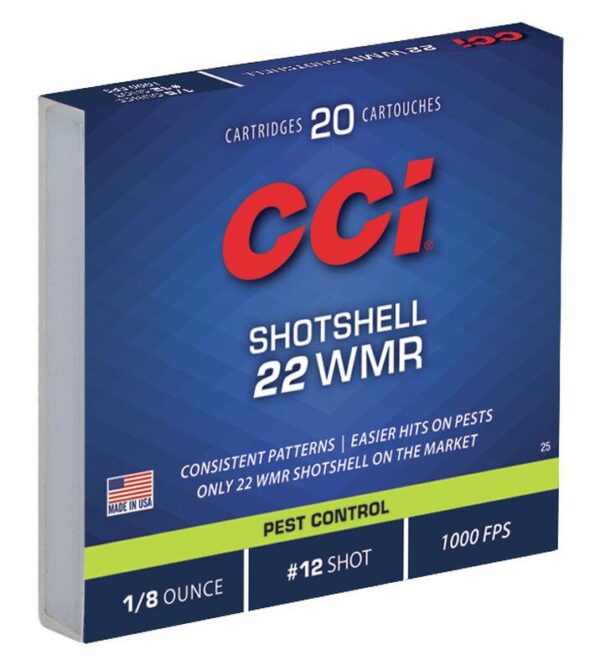 CCI Rimfire Shotshell Ammunition .22 WMR 1/8 oz #12 1000 fps 20/ct - Precision Shot Firearms