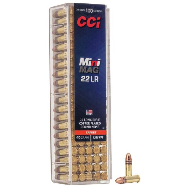 CCI Target Mini-Mag Rimfire Ammunition .22 LR 40 gr CPRN 1235 fps 5000/ct Case (50 Boxes) - Precision Shot Firearms