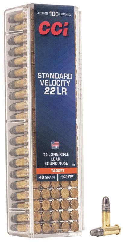 CCI Standard Velocity Rimfire Ammunition .22 LR 40 gr LRN 1070 fps 5000/ct Case (50-100/ct Boxes) - Precision Shot Firearms