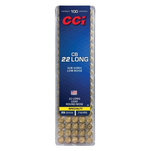 CCI CB Long Rimfire Ammunition .22 Long 29 gr LRN 710 fps 100/ct - Precision Shot Firearms