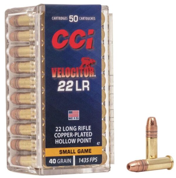 CCI Velocitor HP Rimfire Ammunition .22 LR 40 gr CPHP 1435 fps 5000/ct Case (100-50/ct Boxes) - Precision Shot Firearms
