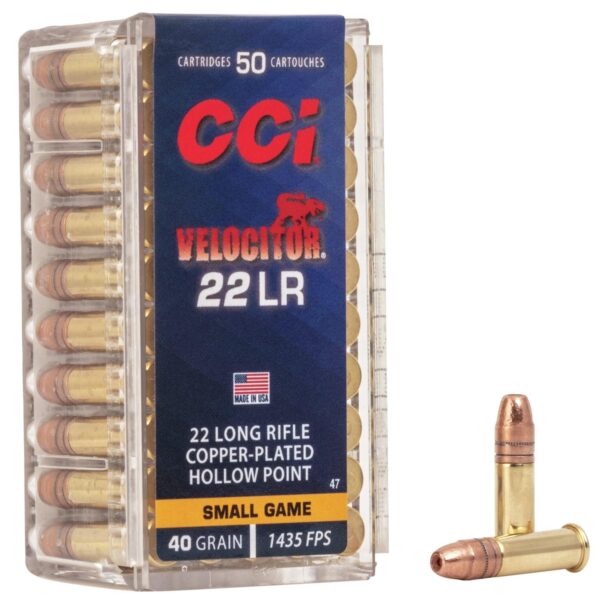CCI Velocitor HP Rimfire Ammunition .22 LR 40 gr CPHP 1435 fps 50/ct - Precision Shot Firearms