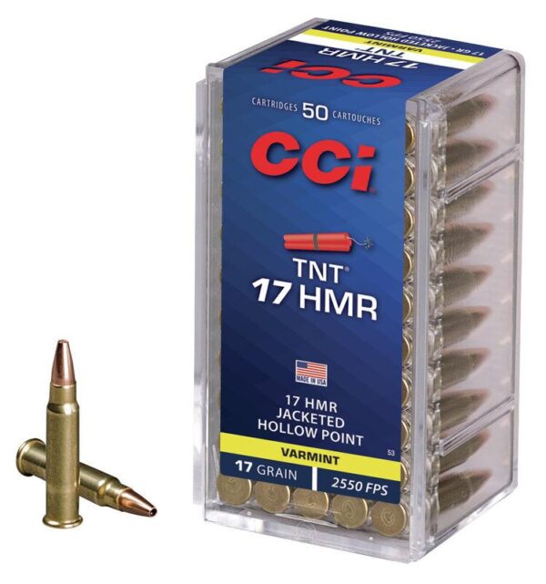 CCI TNT Rimfire Ammunition .17 HMR 17 gr TNT JHP 2550 fps 2000/ct Case (40-50/ct Boxes) - Precision Shot Firearms