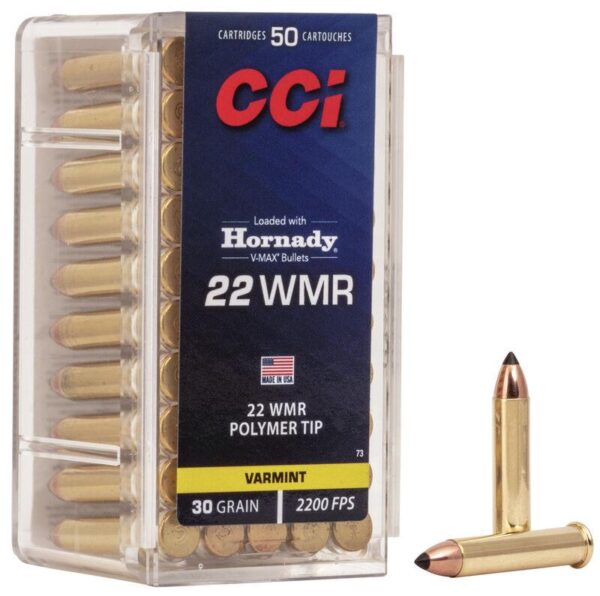 CCI V-MAX Rimfire Ammunition .22 WMR 30 gr Poly Tip V-Max 2200 fps 50/ct - Precision Shot Firearms