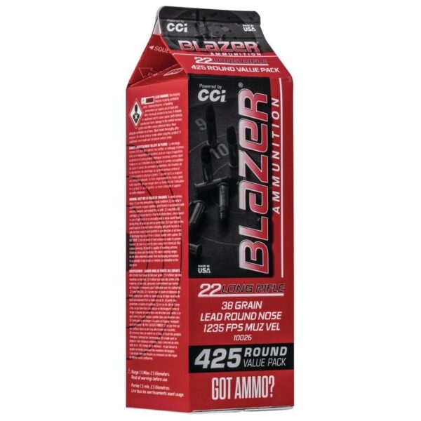 CCI Blazer Rimfire Ammunition .22 LR 38gr LRN 1235 fps 425/ct (Carton) - Precision Shot Firearms