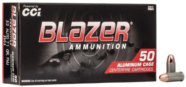 CCI Blazer Aluminum Handgun Ammunition .32 ACP 71 gr TMJ 900 fps 50/box - Precision Shot Firearms
