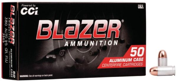 CCI Blazer Aluminum Handgun Ammunition .380 ACP 95 gr FMJ 945 fps 50/box - Precision Shot Firearms