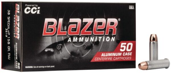 CCI Blazer Aluminum Handgun Ammunition .38 Spl (+P) 125 gr JHP 945 fps 50/ct - Precision Shot Firearms