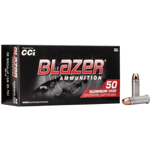 CCI Blazer Aluminum Handgun Ammunition .38 Spl +p 158 gr. FMJ 850 fps 50/ct - Precision Shot Firearms