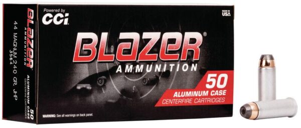 CCI Blazer Aluminum Handgun Ammunition .44 Mag 240 gr JHP 1200 fps 50/ct - Precision Shot Firearms