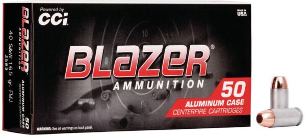 CCI Blazer Aluminum Handgun Ammunition .40 S&W 165 gr FMJ 1100 fps 1000/ct - Precision Shot Firearms