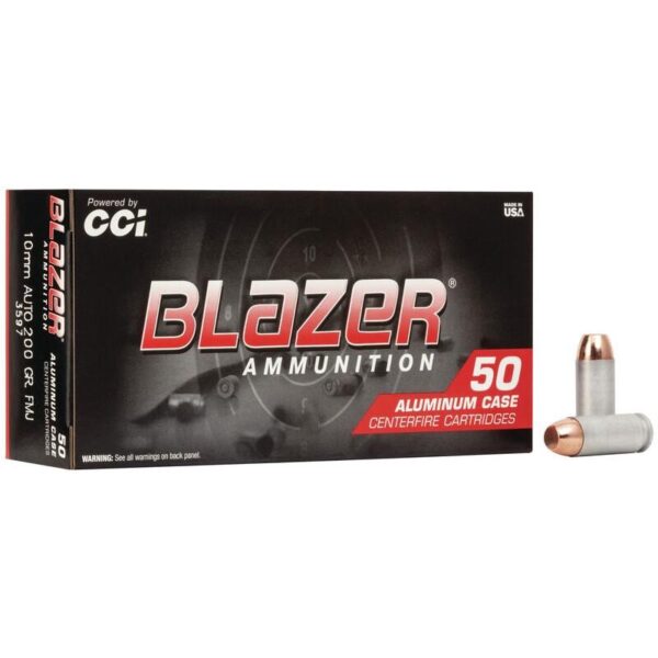 CCI Blazer Aluminum Handgun Ammunition 10mm Auto 200 gr FMJ 1050 fps 50/ct - Precision Shot Firearms