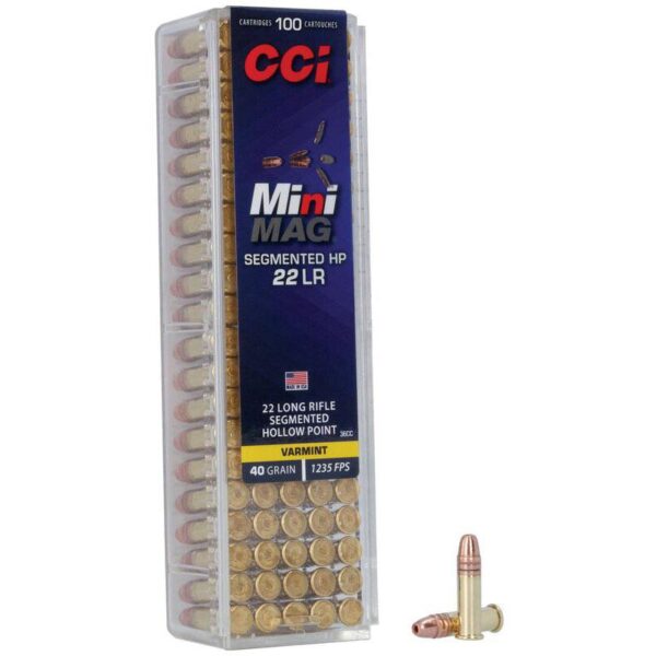 CCI Mini Mag Rimfire Ammunition 22 LR 40 gr SHP 1235 fps 100/ct - Precision Shot Firearms